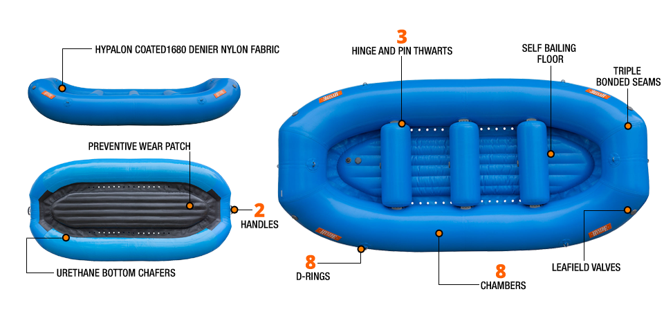 Hyside Outfitter Max 12.0 Whitewater Raft 2025- Orange